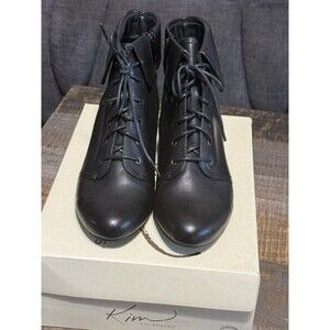 Kim rogers tada black leather lace up ankle boots